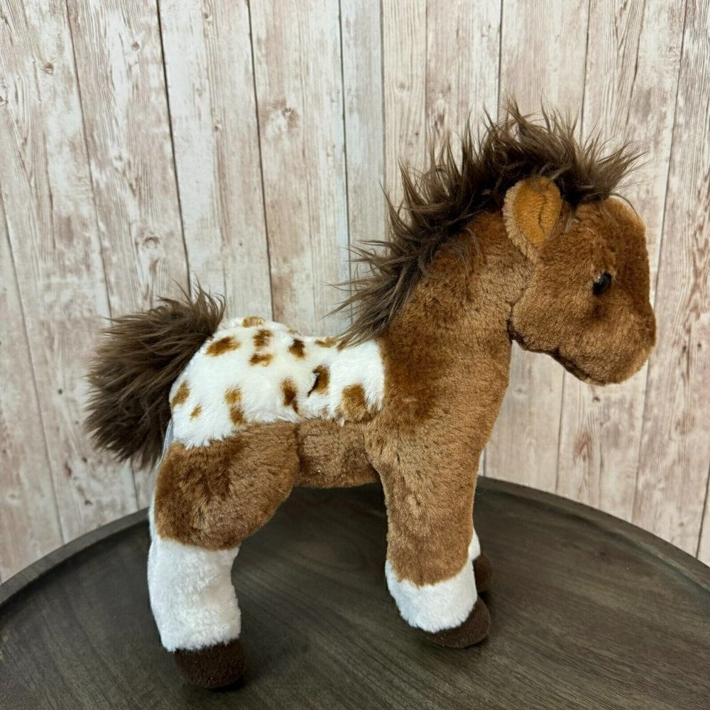 Aurora Pony Horse Plush Stuffed Animal Cuddle Soft Toy Spotted Brown Standing